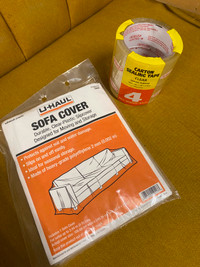 sofa cover and clear tape packing storage supply