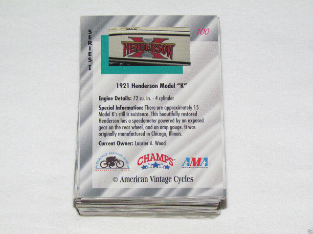 1993 CHAMPS AMERICAN VINTAGE CYCLES  I Complete Trading Card Set in Arts & Collectibles in Longueuil / South Shore - Image 2