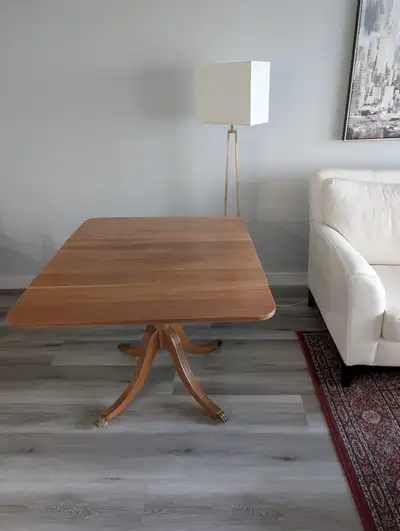 Antique solid wood drop leaf table in good condition, View more