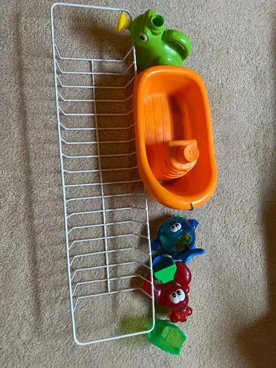 Bathtub caddy with toys, View more