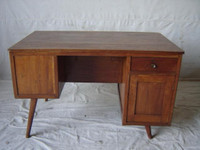 Desk • antique teakwood • art deco • 47”x27”x29”H
