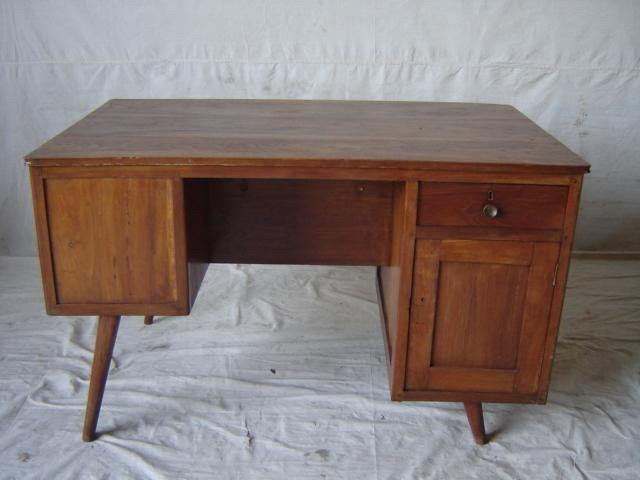 Desk • antique teakwood • art deco • 47”x27”x29”H in Desks in North Bay