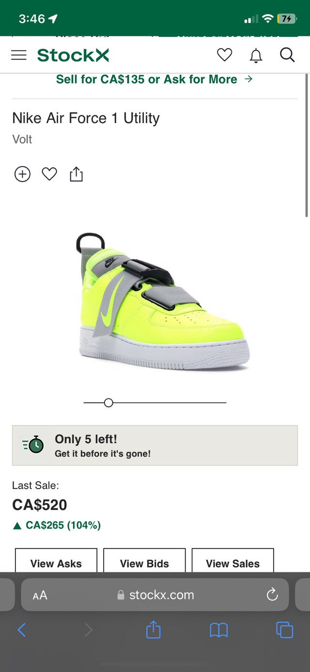Air Force 1 Utility Volt White/Back in Men's Shoes in City of Toronto - Image 3