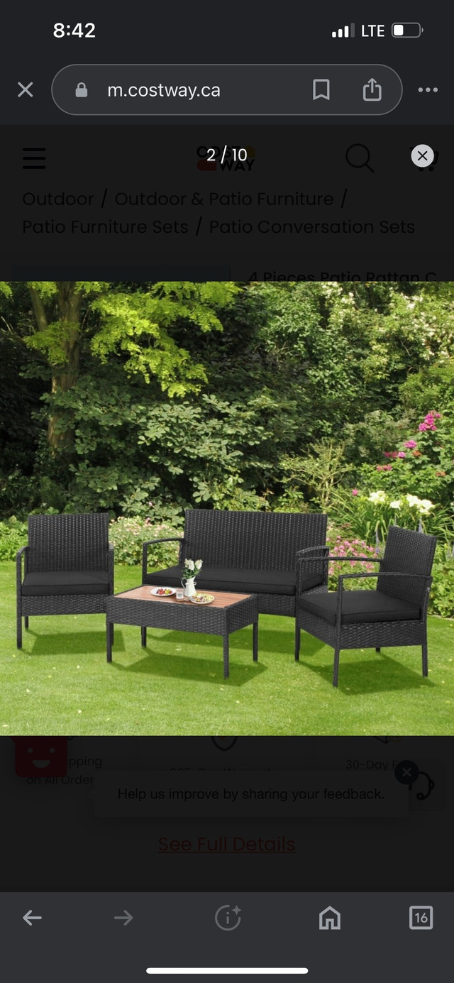 4 Piece Rattan Patio Set in Patio & Garden Furniture in Ottawa