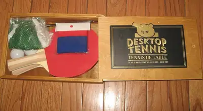 Serious buyers, please reply with your contact #. Pic 1 - Desktop Tennis Set with mesh and balls - $...