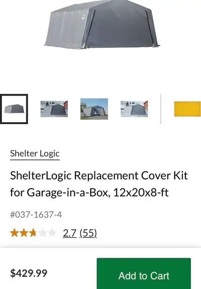 Shelterlogic Replacement Cover, View more