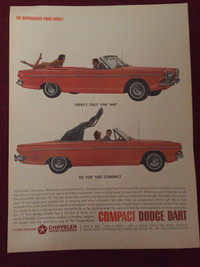1963 Dodge Dart Convertible Original Ad