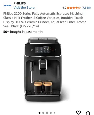 New Philips 2200 Series Espresso Machine (reg. Over $750), View more