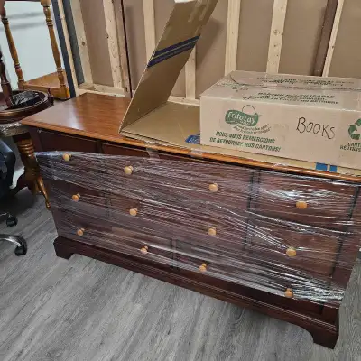 Two-tone wood dresser set with mirror, View more