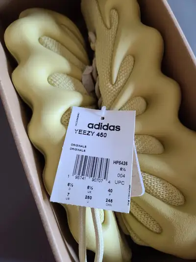 Adidas - Unisex Yeezy 450 Shoes (HP5426) Sulfur Yellow Size 7US, View more