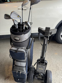 PEGASUS Golf Clubs and BagBoy bag and cart FOR SALE - MINT