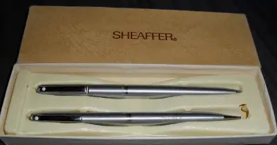 The pens will need ink and the pencils need leads unless mentioned. 1. $10 Sheaffer USA white dot ba...