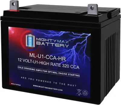 Mighty Max Battery ML-U1-CCAHR 12V 320CCA Battery for JohnDeere, View more
