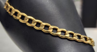 7.192g 18K Yellow Gold Curb Link Bracelet