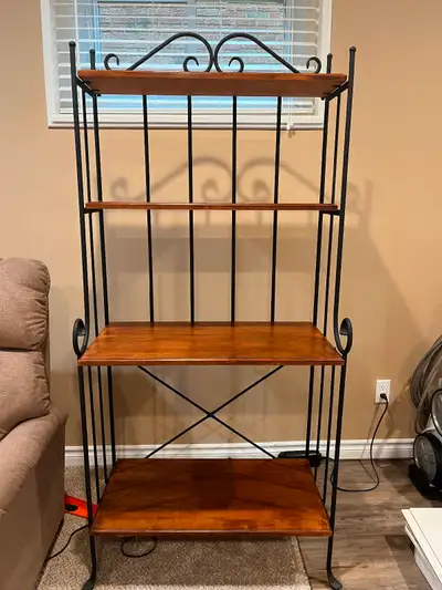 Bakers shelf and coffee table with two end tables., View more