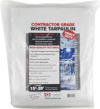 White Contractor Grade Tarp 40' X 60'