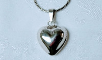 NEW, Sterling Silver Harmony Chime Puffed Heart Pendant