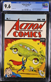 Action Comics 1 CGC 9.6 - White Pages - 1992 Reprint