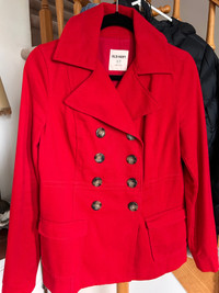 Red Old Navy Double Breasted Jacket Small