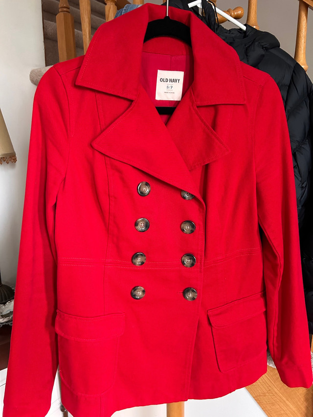 Red Old Navy Double Breasted Jacket Small dans Femmes - Hauts et vêtements d'extérieur  à Ville de Montréal
