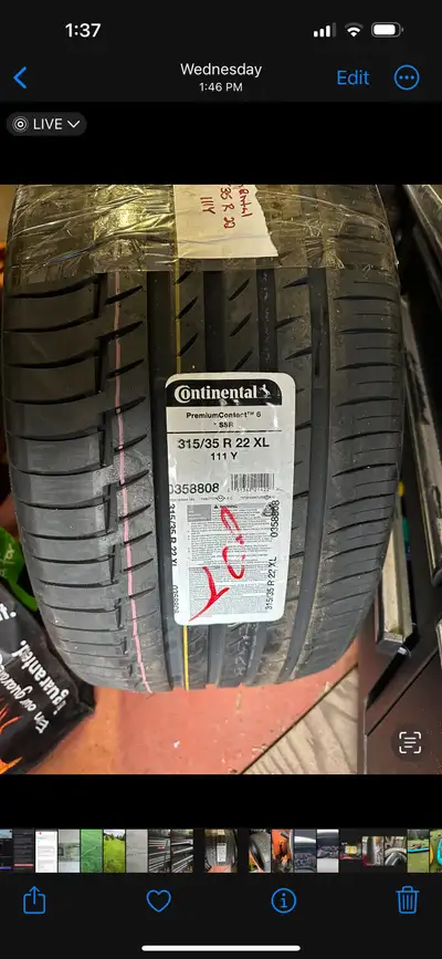 Continental Premium Contact 6 SSR 315/35 R22XL 111Y Only have 01 brand new, no reasonable offer refu...