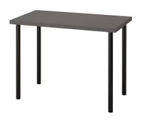 LINNMON / ADILS Desk, dark gray/black
