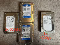 3x 500GB & 1000GB 3.5” Desktop Hard Drives