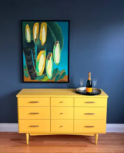 Mid-Century 6-Drawer Dresser in Yellow (can deliver), View more