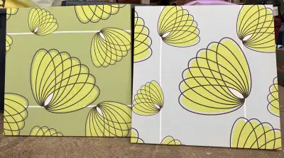 2x Fabric 24”x 24” wall decor., View more