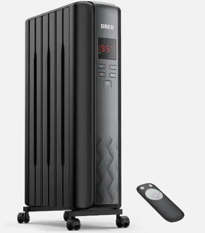 1500W Electric Oil Filled Radiator Heater - Black, View more