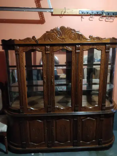 Solid Wood Dining Cabinet (comes with dining table and 6 chairs), View more