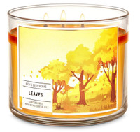 Bath & Body Works LEAVES 3 wick scented CANDLE fall 2016 