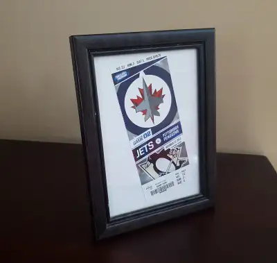 Winnipeg JETS First Regular Season Home Ice Win 2011 Framed TICKET Selling framed ticket from Winnip...