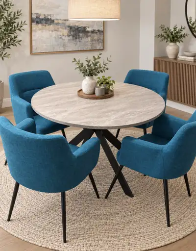 Round Dining Table and Four Chairs, View more