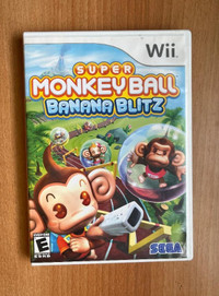 Wii - Super Monkey Ball Banana Blitz Game (EUC). Includes manual