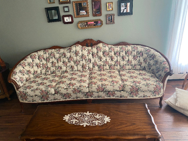 French provincial style 4 cushion couch and barrel chair in Couches & Futons in Yarmouth