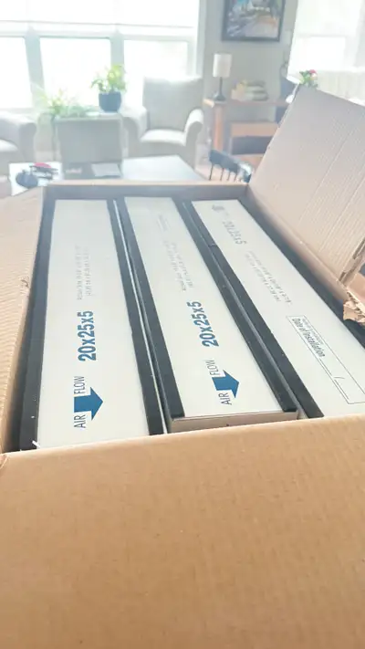Three FurnaceFilters sized 20x25x5 all for 50 dollars. These high-quality filters ensure your home's...