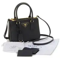 Prada Galleria Saffiano Leather Mini Bag Black