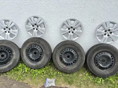 $80 for everything Set of 4 rims, tires, hubcaps and lug nuts Fits Chevy Trax 2013-2022 Pattern 105...