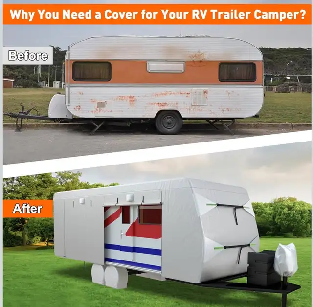 RV Cover 24–27FT Heavy Duty Waterproof + Tire Covers in RV & Camper Parts & Accessories in Burnaby/New Westminster - Image 3