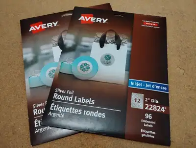 Étiquette Avery 2" Silver Foil Inkjet Printer Embossed Label, View more