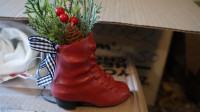RED BOOT CHRISTMAS DECORATION