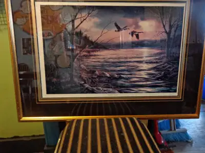 A sold out limited edition series print (# 846/2520) by american artist Terry Redlin entitled "Hazy...