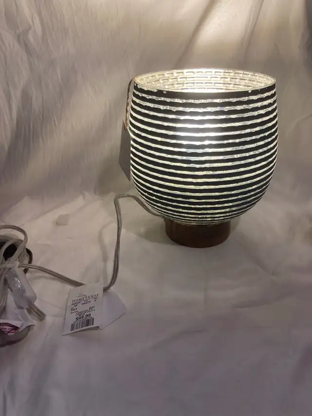 Glass and Wood Table Lamp - New* in Indoor Lighting & Fans in City of Toronto - Image 3