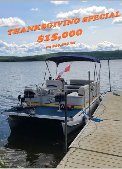 REDUCED FROM $19,200: 20' Suncruiser Pontoon Boat/ 2015 Karavan Trailer/50 hp 4 Stroke Yamaha Outboa...