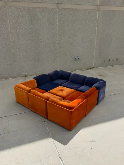 vintage playpen modular sofa / conversation pit, View more