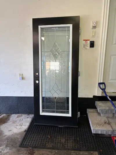 34”x 80” steel door with glass insert, View more