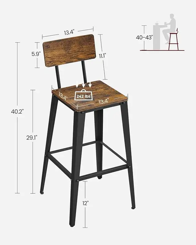 29.1 Inches Tall Bar stool chair with Back, Counter Bar Chairs  in Chairs & Recliners in Markham / York Region - Image 9