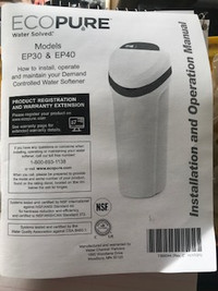 Eco Pure  Model EP 40  Water Softener