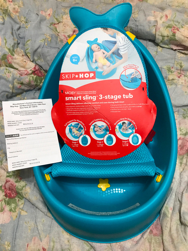 Skip Hop Moby Smart Sling 3 Stage Tub Baby to Toddler bath in Bathing & Changing in St. Catharines